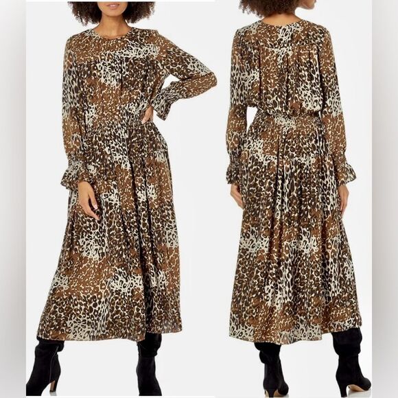 Victor Alfaro Collective Animal Print Midi Dress Women’s Size XS - Picture 1 of 7